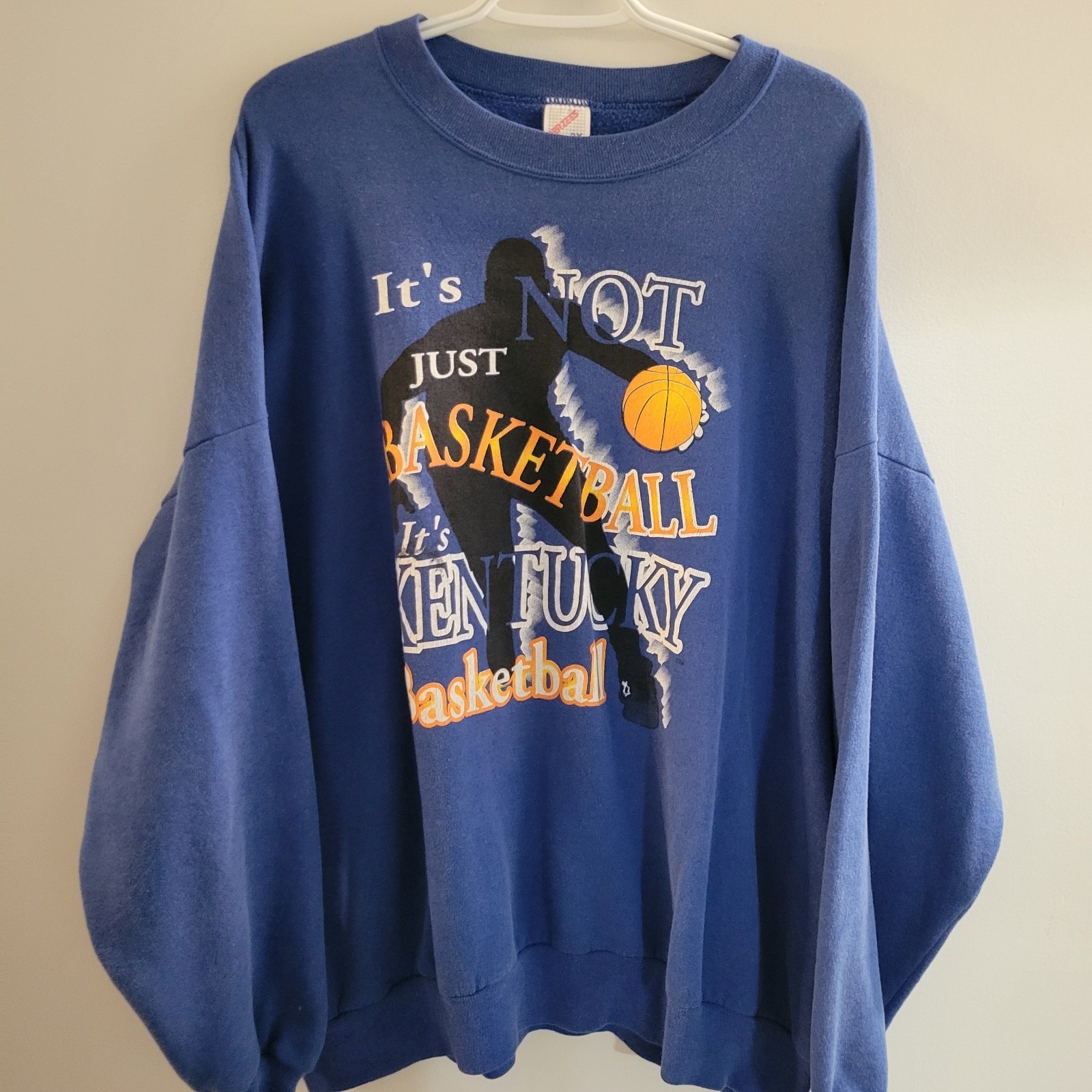 Vintage Kentucky Wildcats Basketball Sweatshirt Mens Size 3xl Blue Made In Usa